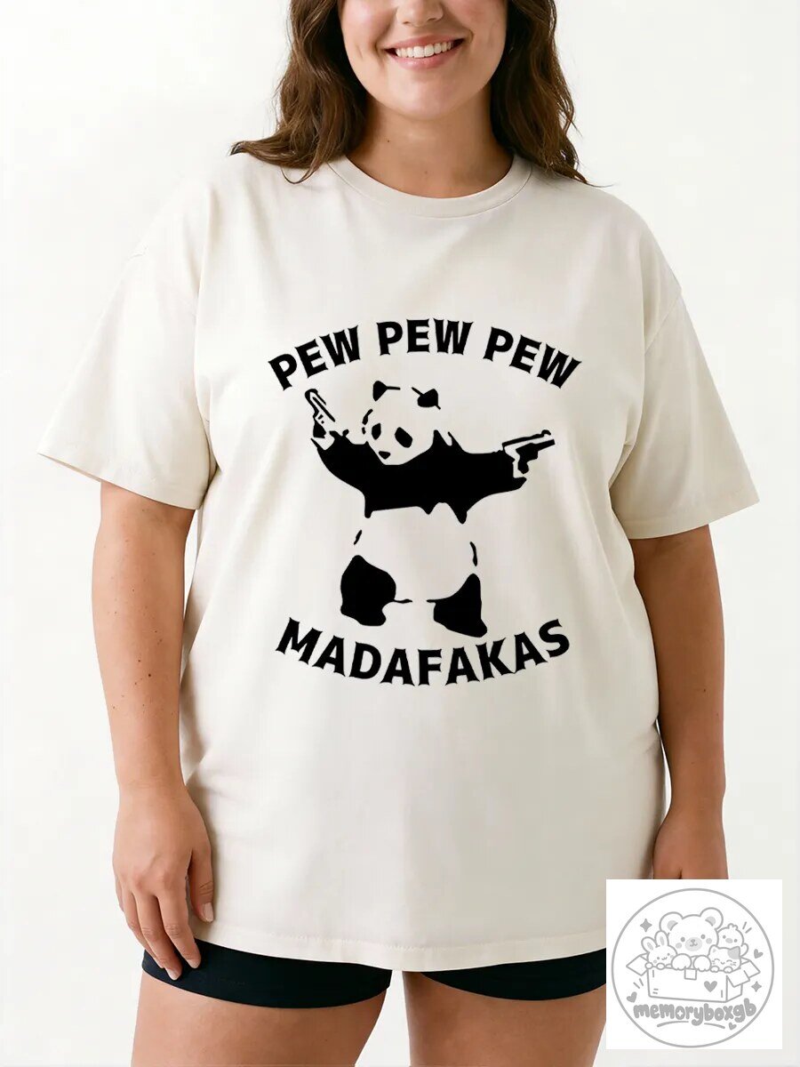 Pew Pew Pew Madafakas Panda Bear Graphic Funny T-Shirt